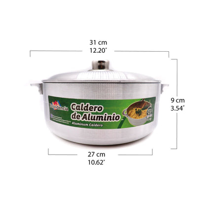 <strong>Caldero de Aluminio-3 medidas disponibles</strong> <br>Heavy Gauge Aluminum Rice Caldero 3 sizes available